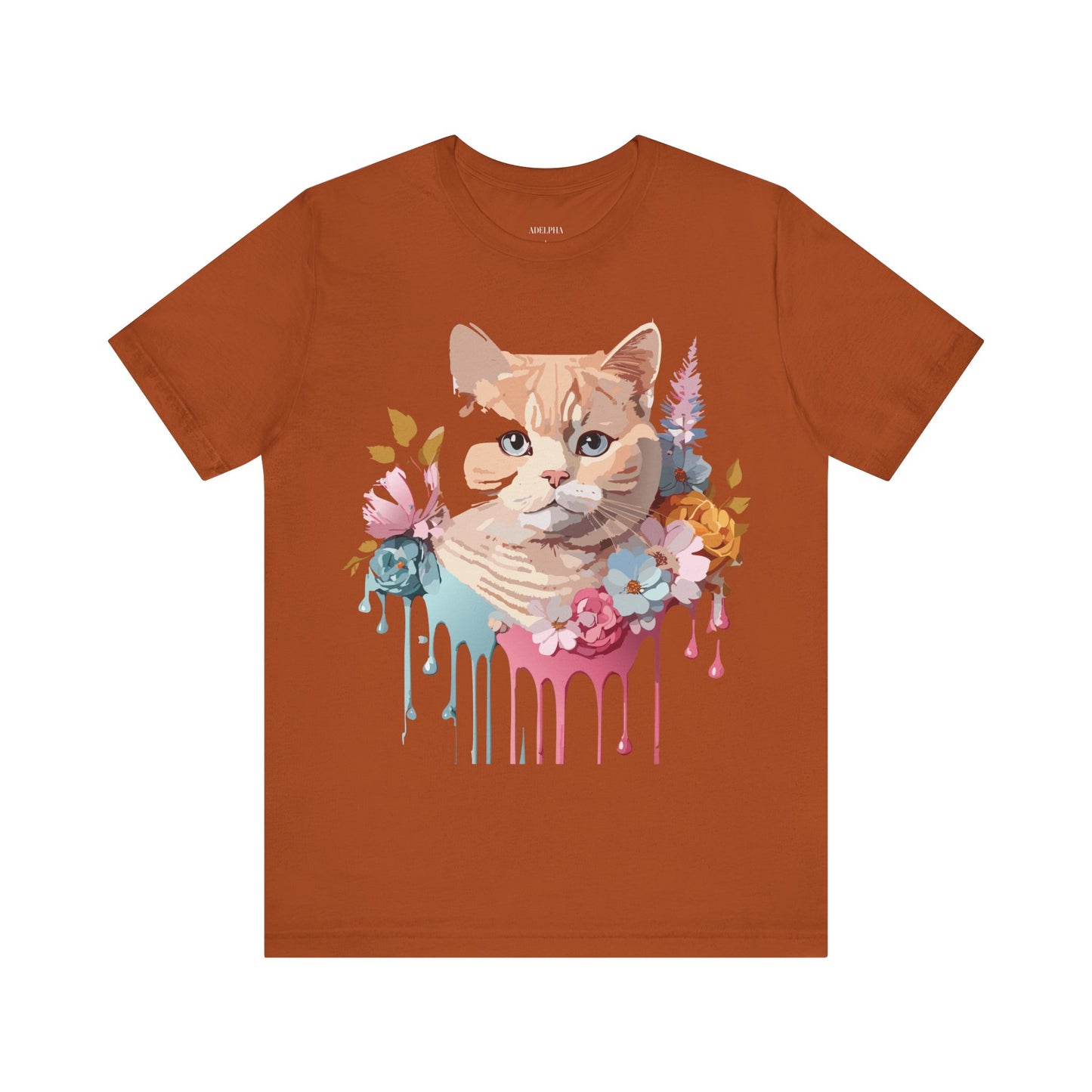 Natural Cotton Tee Shirt with Cat