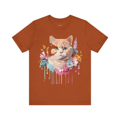 Natural Cotton Tee Shirt with Cat Printify