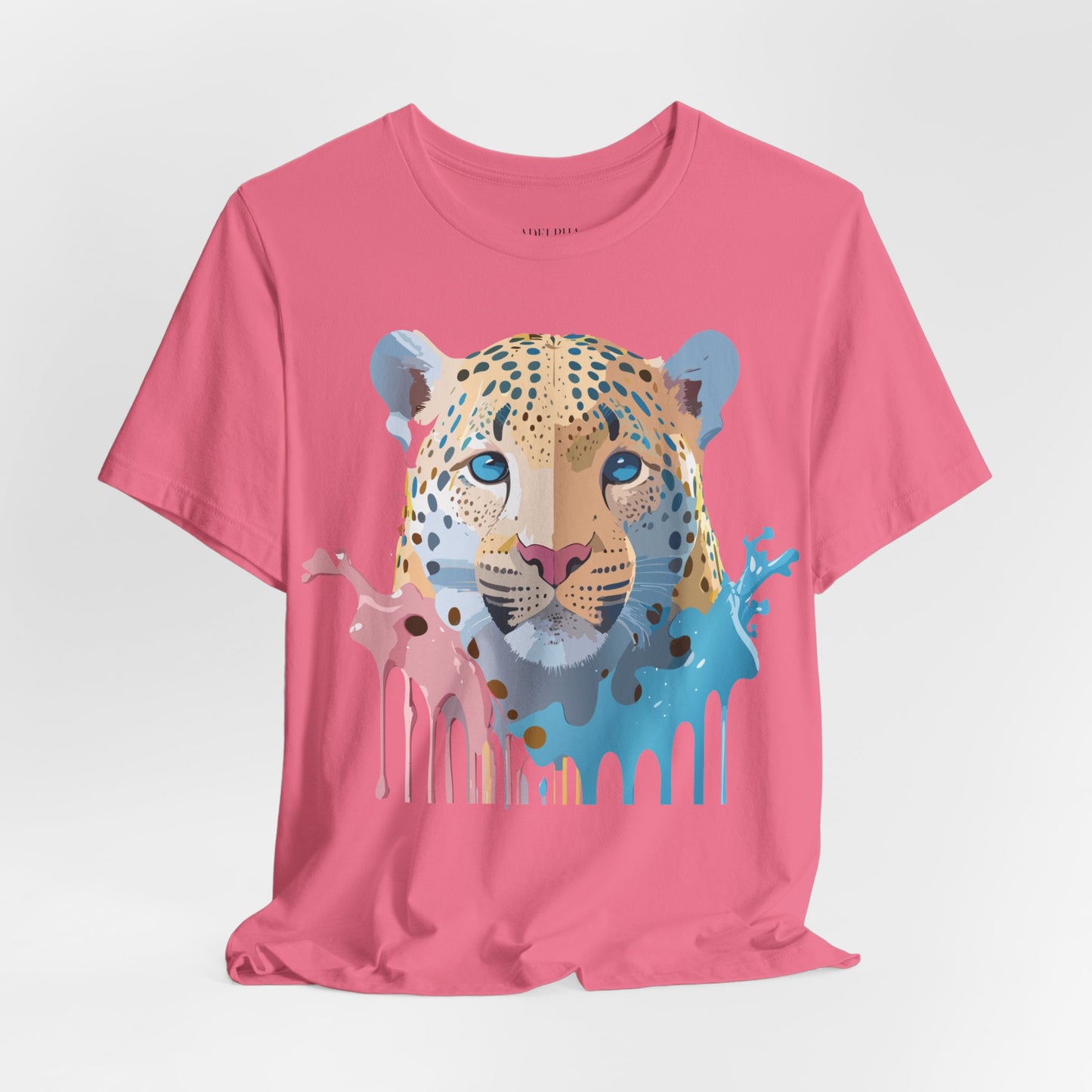 Natural Cotton Tee Shirt with Cheetah