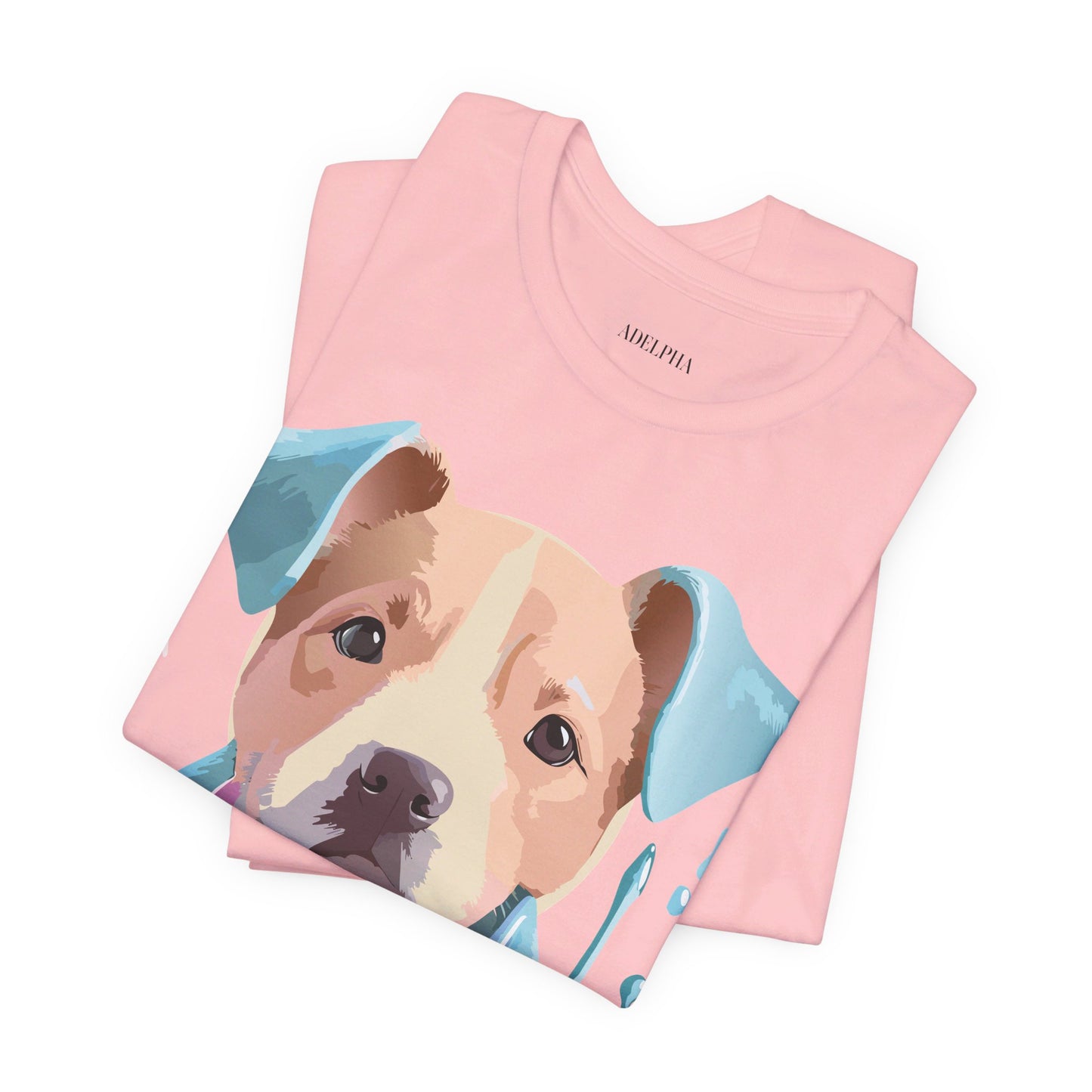 Natural Cotton Tee Shirt with Dog