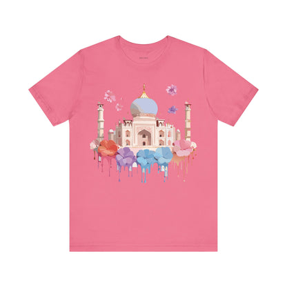 Natural Cotton Tee Shirt - Taj Mahal, India Printify