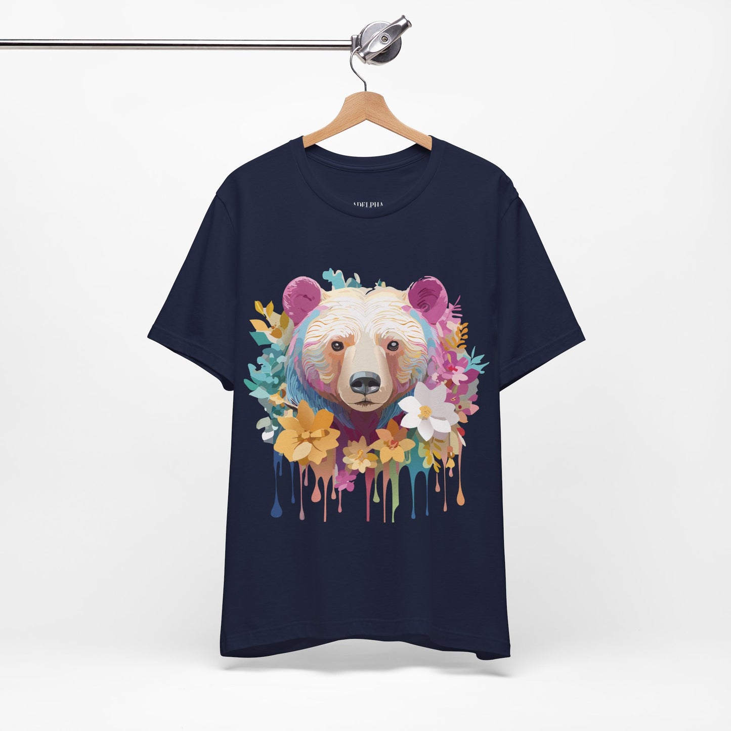 Natural Cotton Tee Shirt with Bear