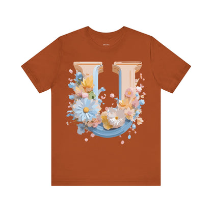 Natural Cotton Tee Shirt - Letters Collection - U Printify