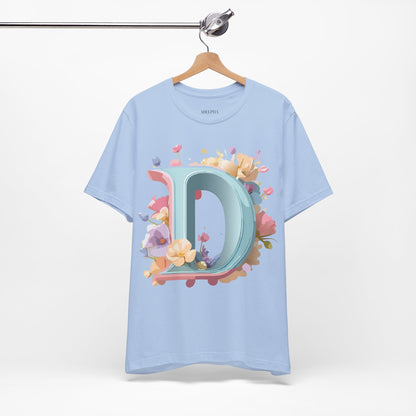Natural Cotton Tee Shirt - Letters Collection - D Printify