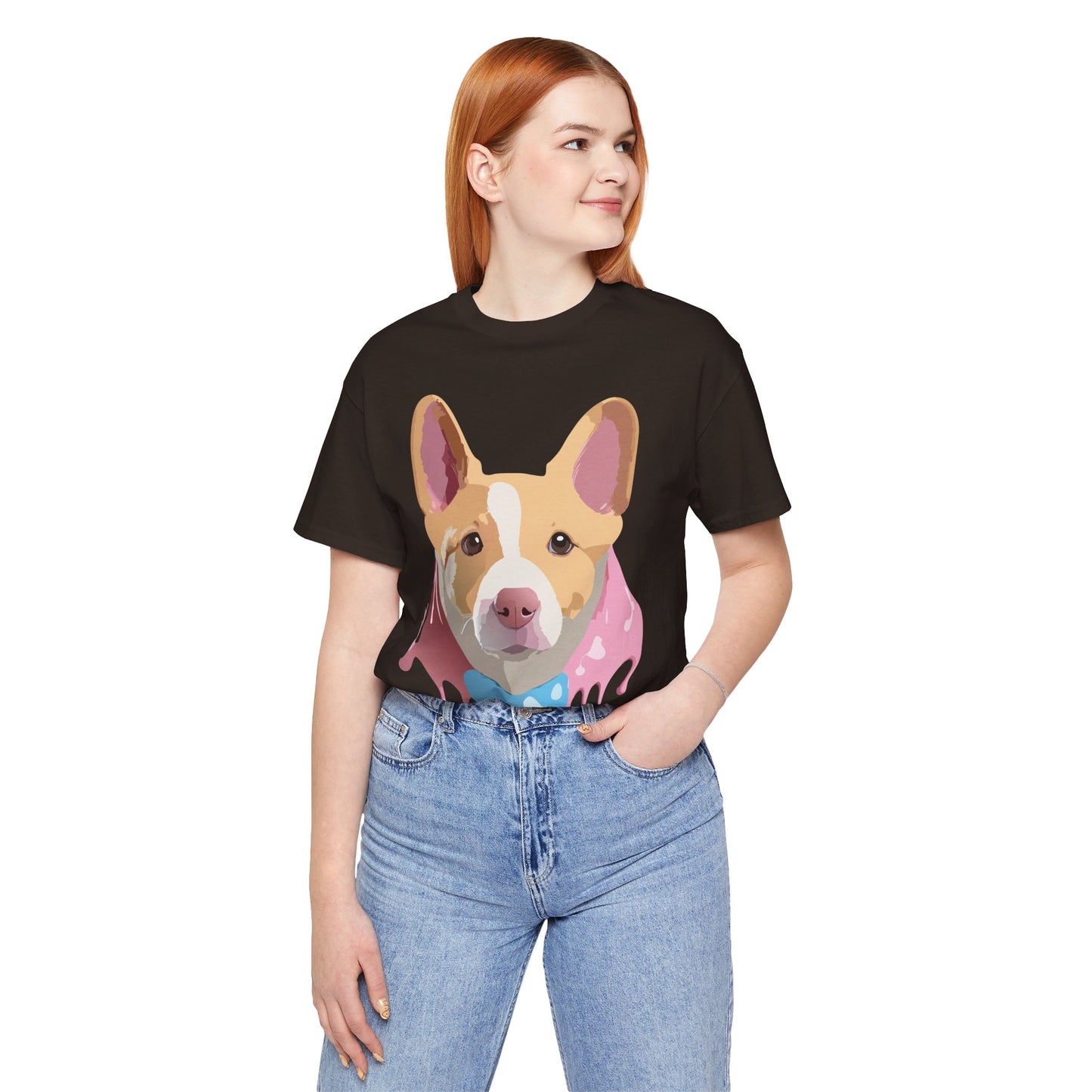 T-Shirt aus natürlicher Baumwolle mit Hund