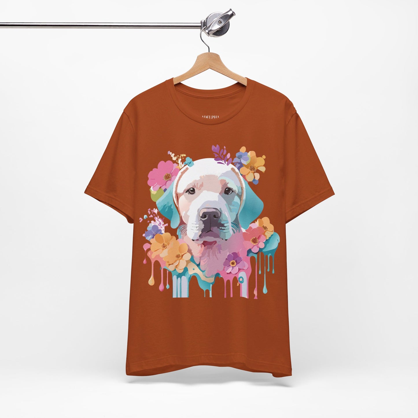 Natural Cotton Tee Shirt with Dog