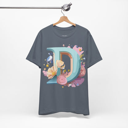 Natural Cotton Tee Shirt - Letters Collection - D Printify