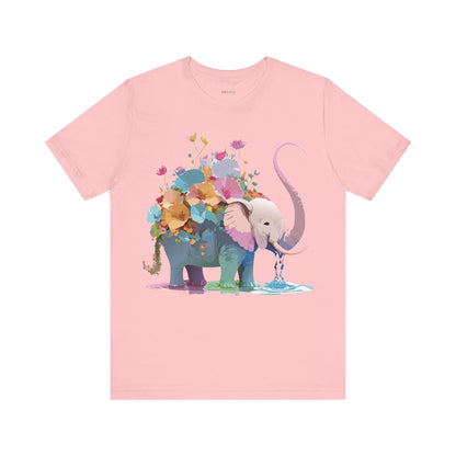 Natural Cotton Tee Shirt with Elephant Printify