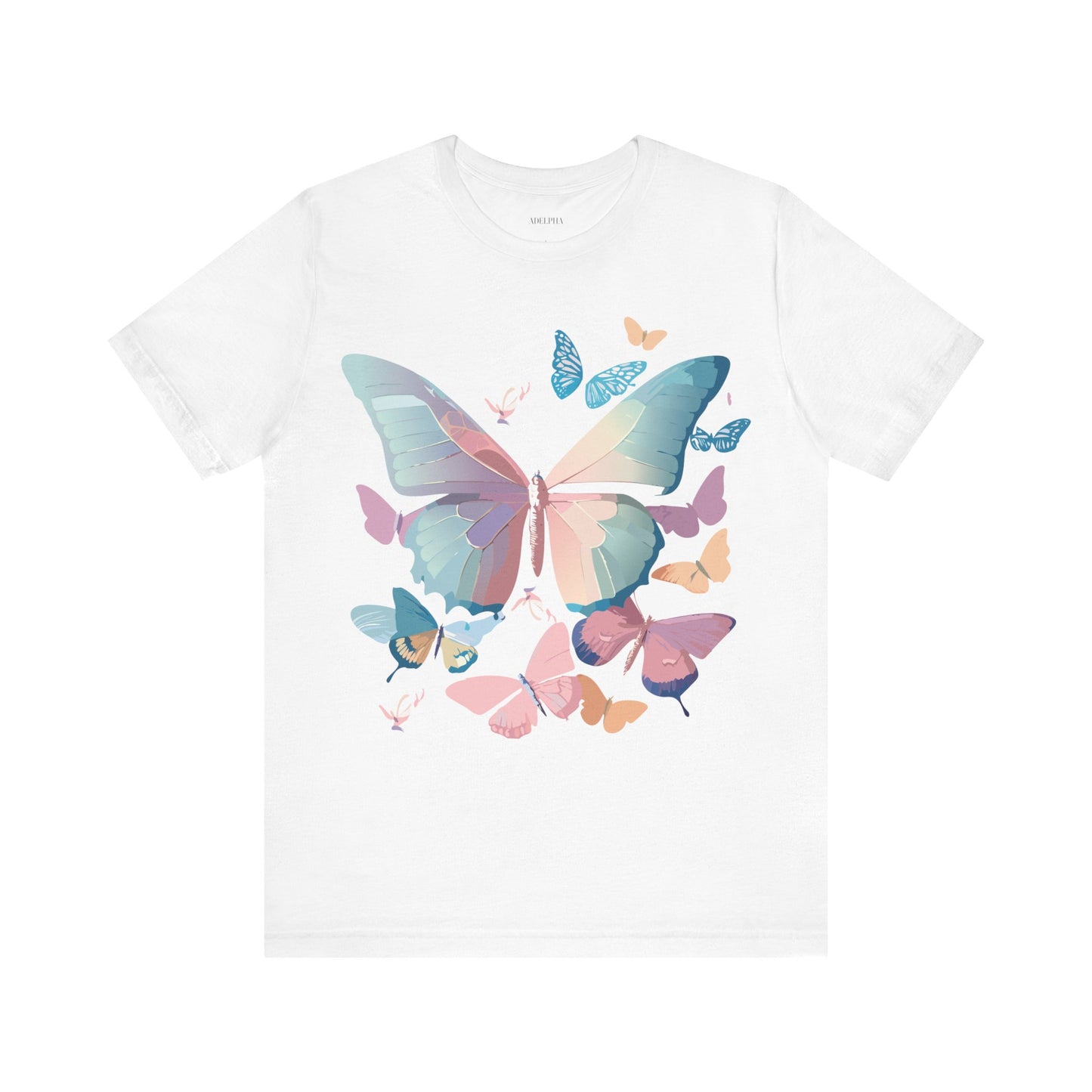 Natural Cotton Tee Shirt with Butterfly