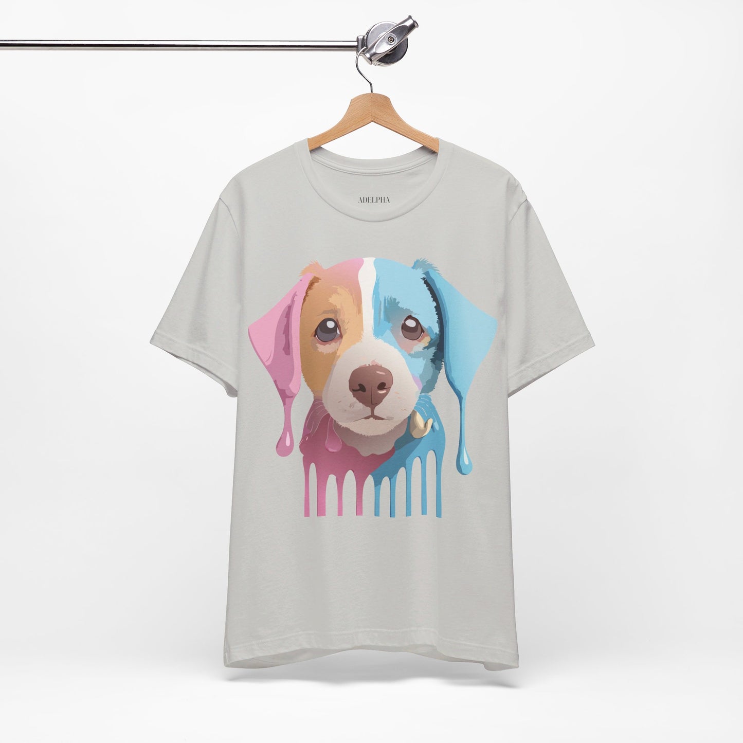 Natural Cotton Tee Shirt with Dog