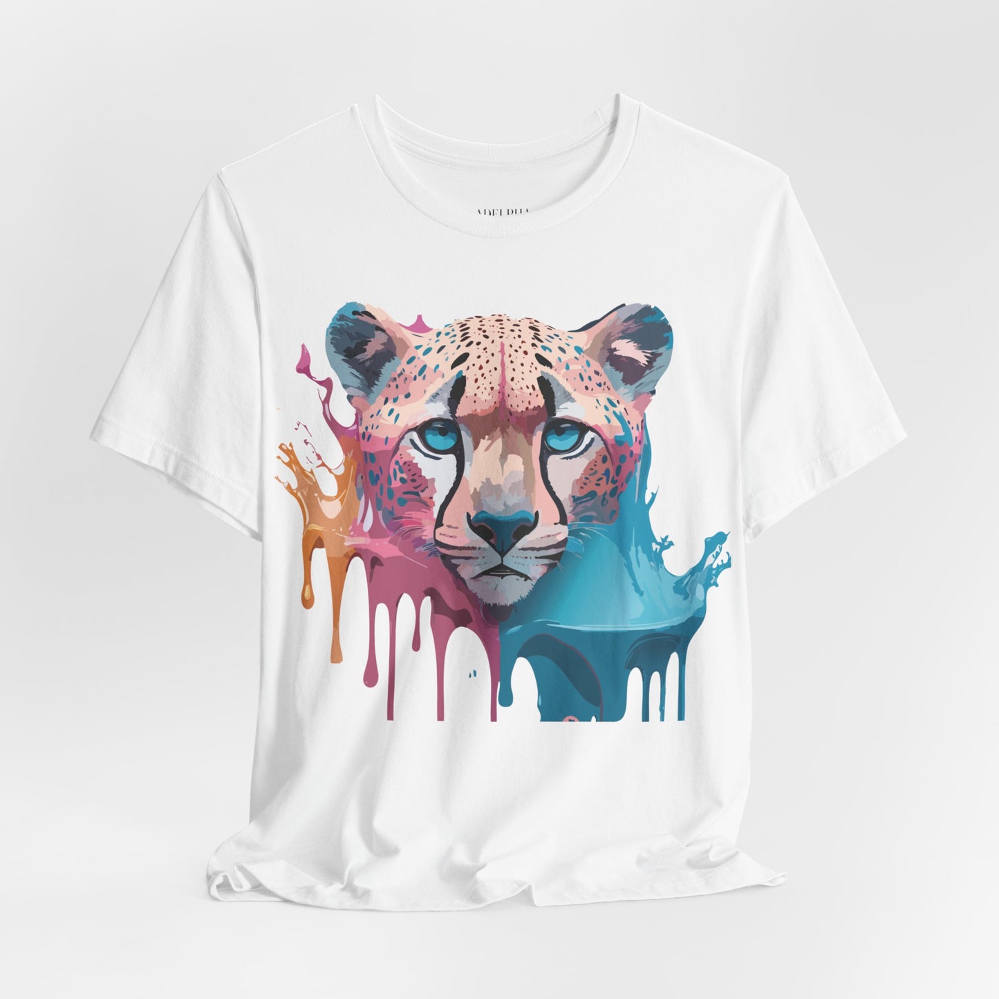 Natural Cotton Tee Shirt with Cheetah