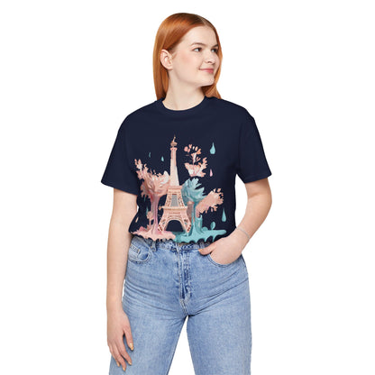 Natural Cotton Tee Shirt - Beautiful Places Collection - Paris Printify