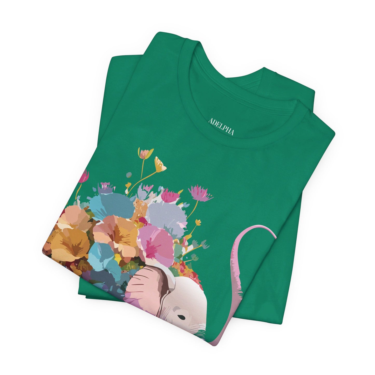 T-shirt en coton naturel avec motif éléphant