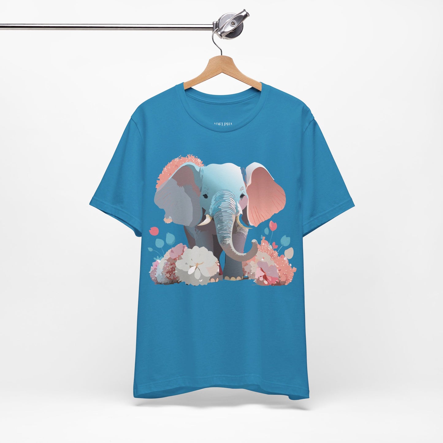 Natural Cotton Tee Shirt with Elephant