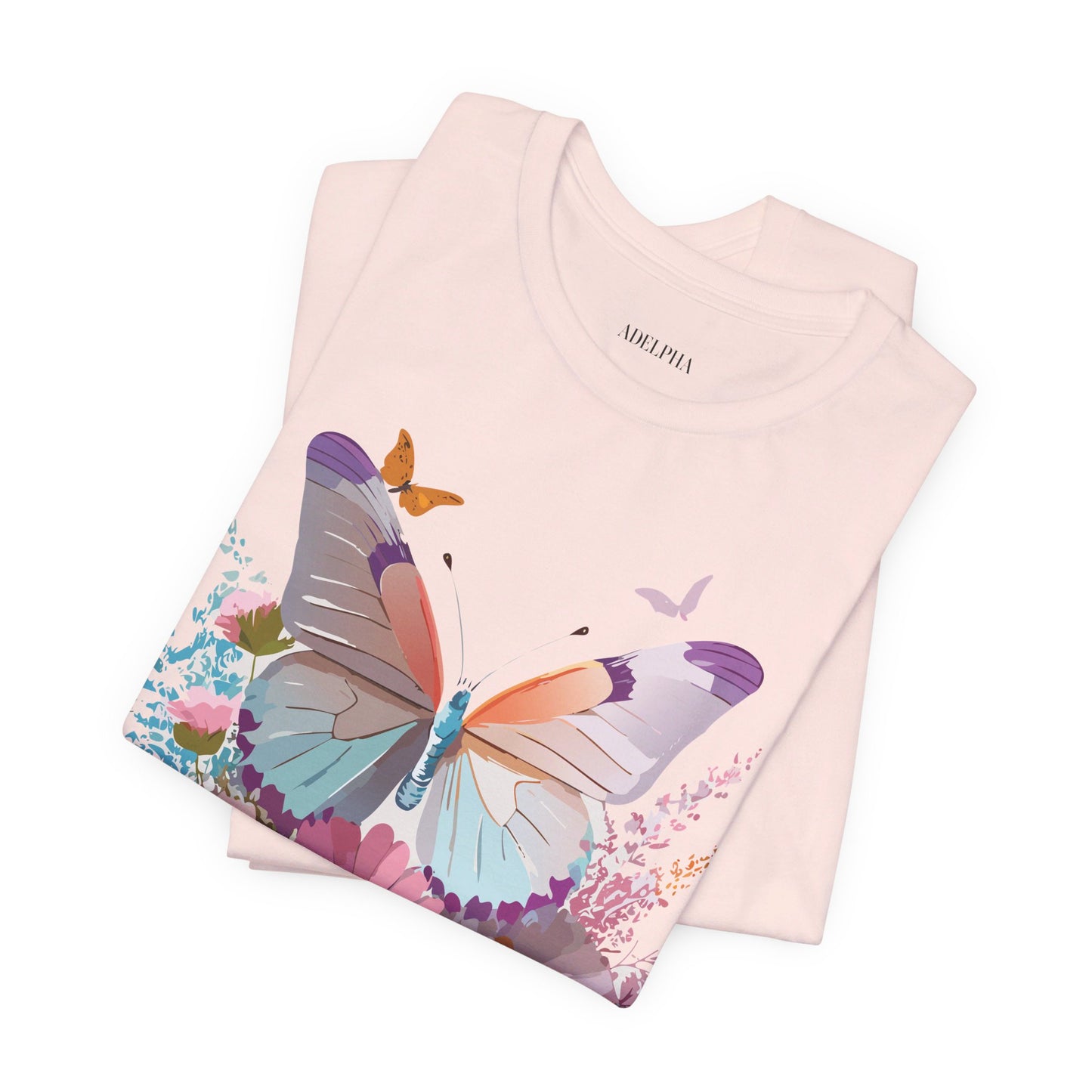 T-shirt en coton naturel avec papillon