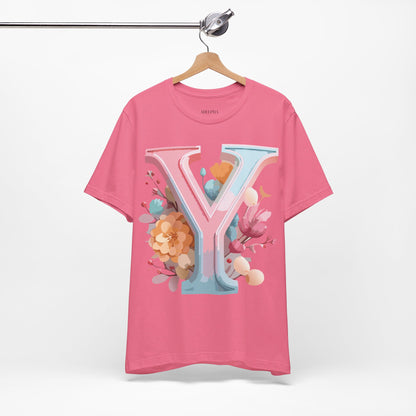 Natural Cotton Tee Shirt - Letters Collection - Y Printify