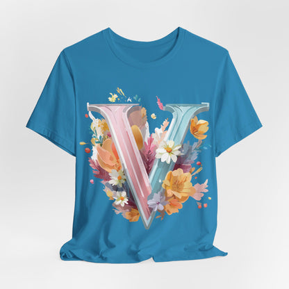 Natural Cotton Tee Shirt - Letters Collection - V Printify