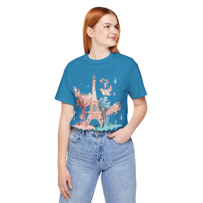 Natural Cotton Tee Shirt - Beautiful Places Collection - Paris Printify