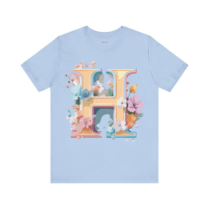 Natural Cotton Tee Shirt - Letters Collection - H Printify
