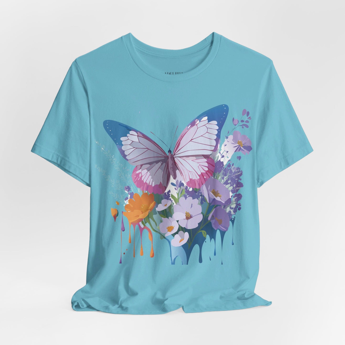 Natural Cotton Tee Shirt with Butterfly