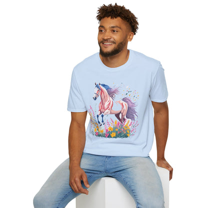 Horse Shirt Unisex Tee Animal Print Gildan Softstyle 64000 Ring Spun Cotton