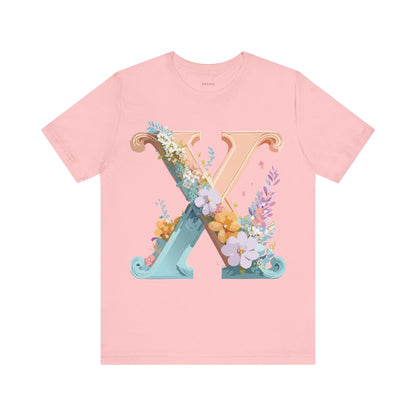 Natural Cotton Tee Shirt - Letters Collection - X Printify