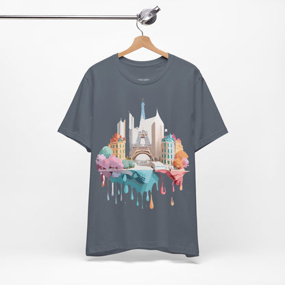 Natural Cotton Tee Shirt - Beautiful Places Collection - Paris Printify