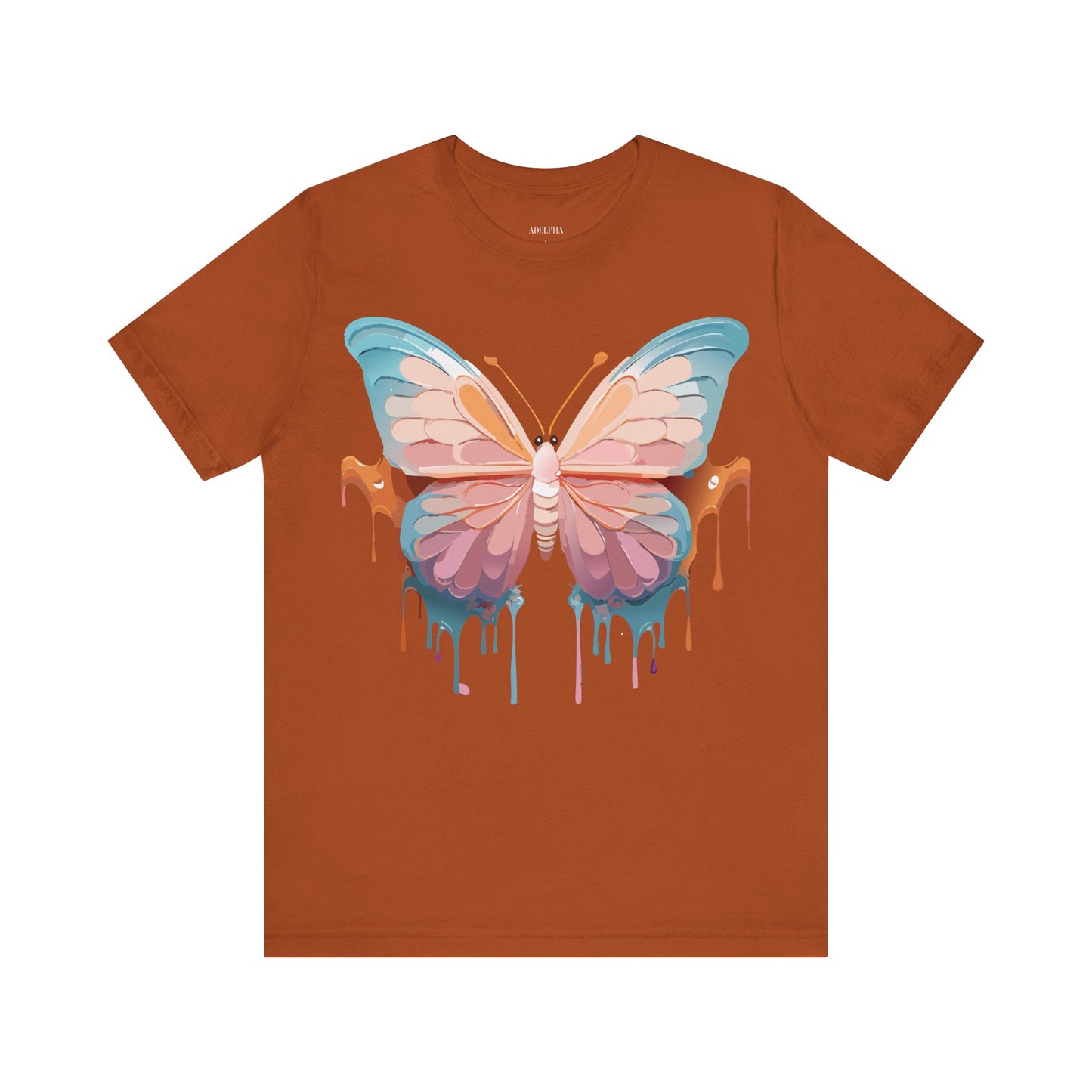 Natural Cotton Tee Shirt with Butterfly