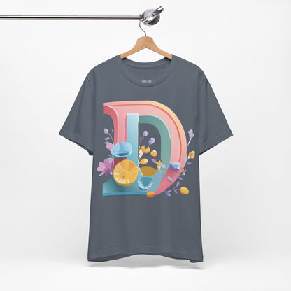 Natural Cotton Tee Shirt - Letters Collection - D Printify
