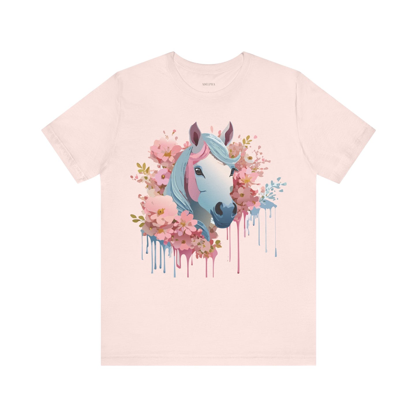 Natural Cotton Tee Shirt with Horse