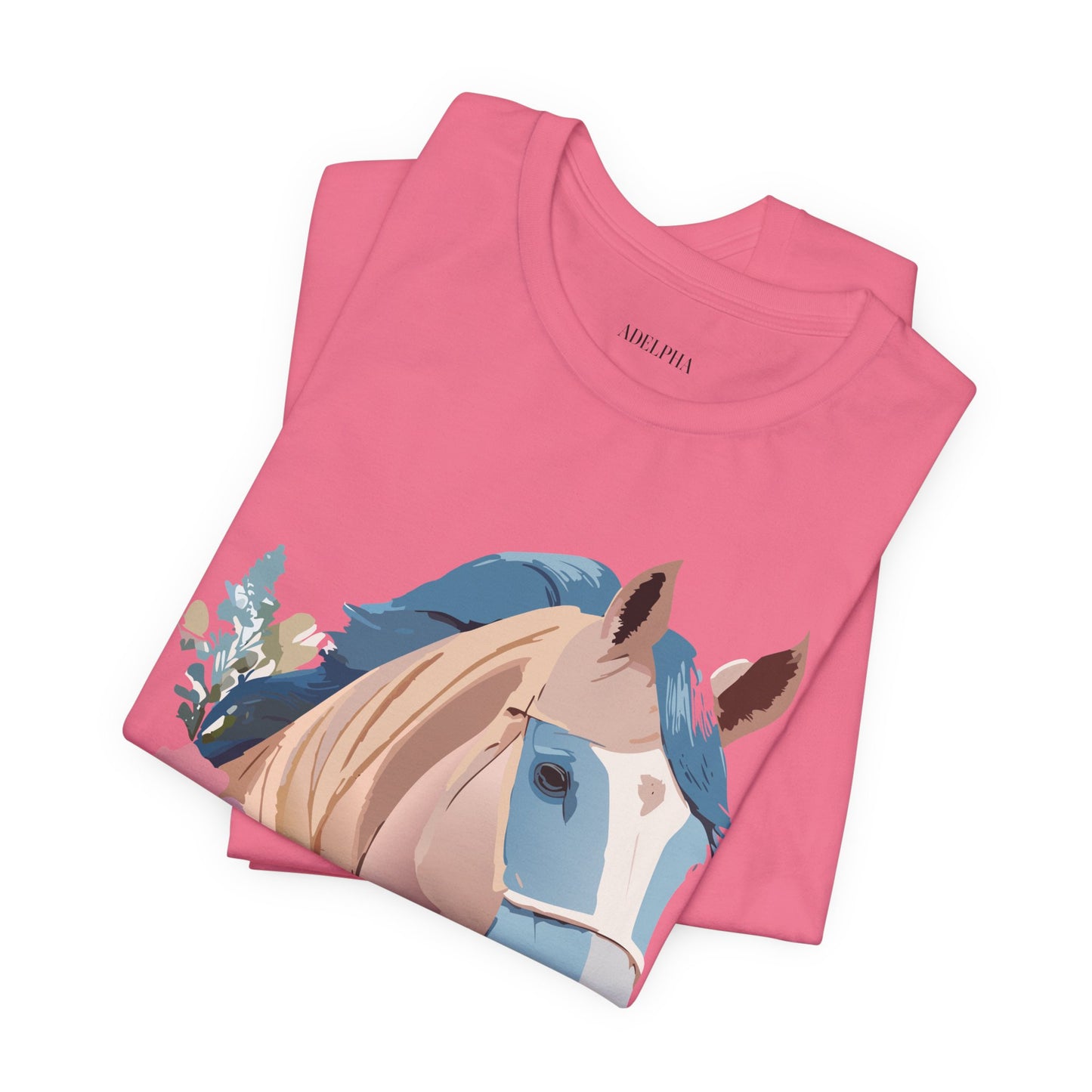 Natural Cotton Tee Shirt with Horse