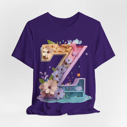 Natural Cotton Tee Shirt - Letters Collection - Z Printify