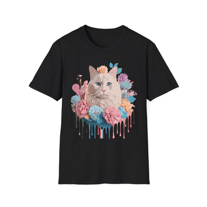 Cat Shirt Unisex Short Sleeve Cat Tee Kitten Design Gildan Softstyle 64000 Tee