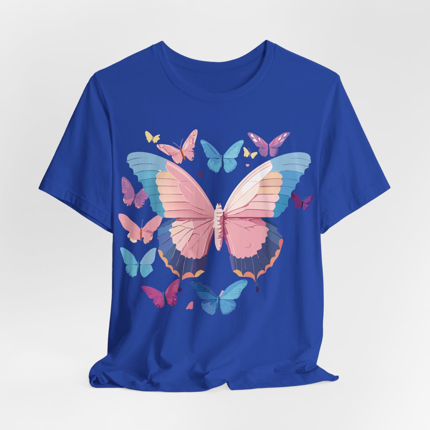 Natural Cotton Tee Shirt with Butterfly