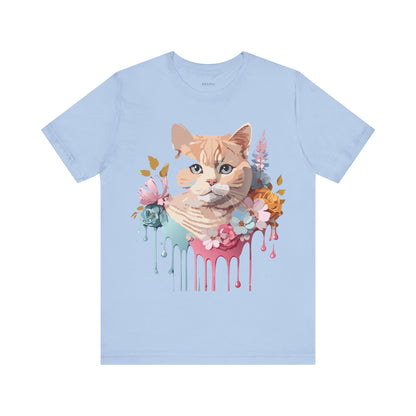 Natural Cotton Tee Shirt with Cat Printify