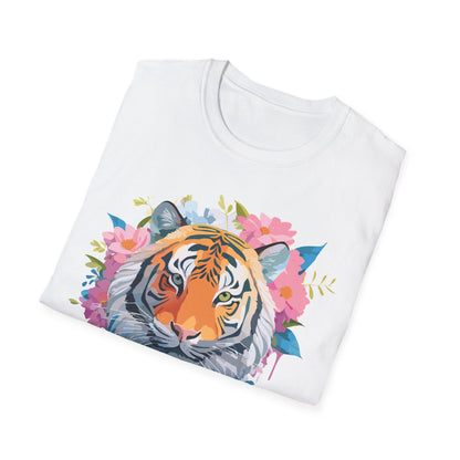 Tiger Print Shirt Unisex Short Sleeve Tee Gildan Softstyle 64000