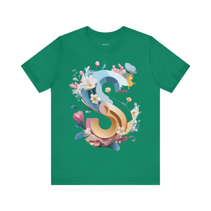 Natural Cotton Tee Shirt - Letters Collection - S Printify