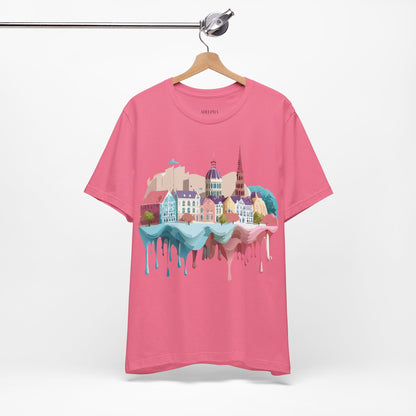 Natural Cotton Tee Shirt - Beautiful Places Collection - Warnemünde and Rostock - Germany Printify