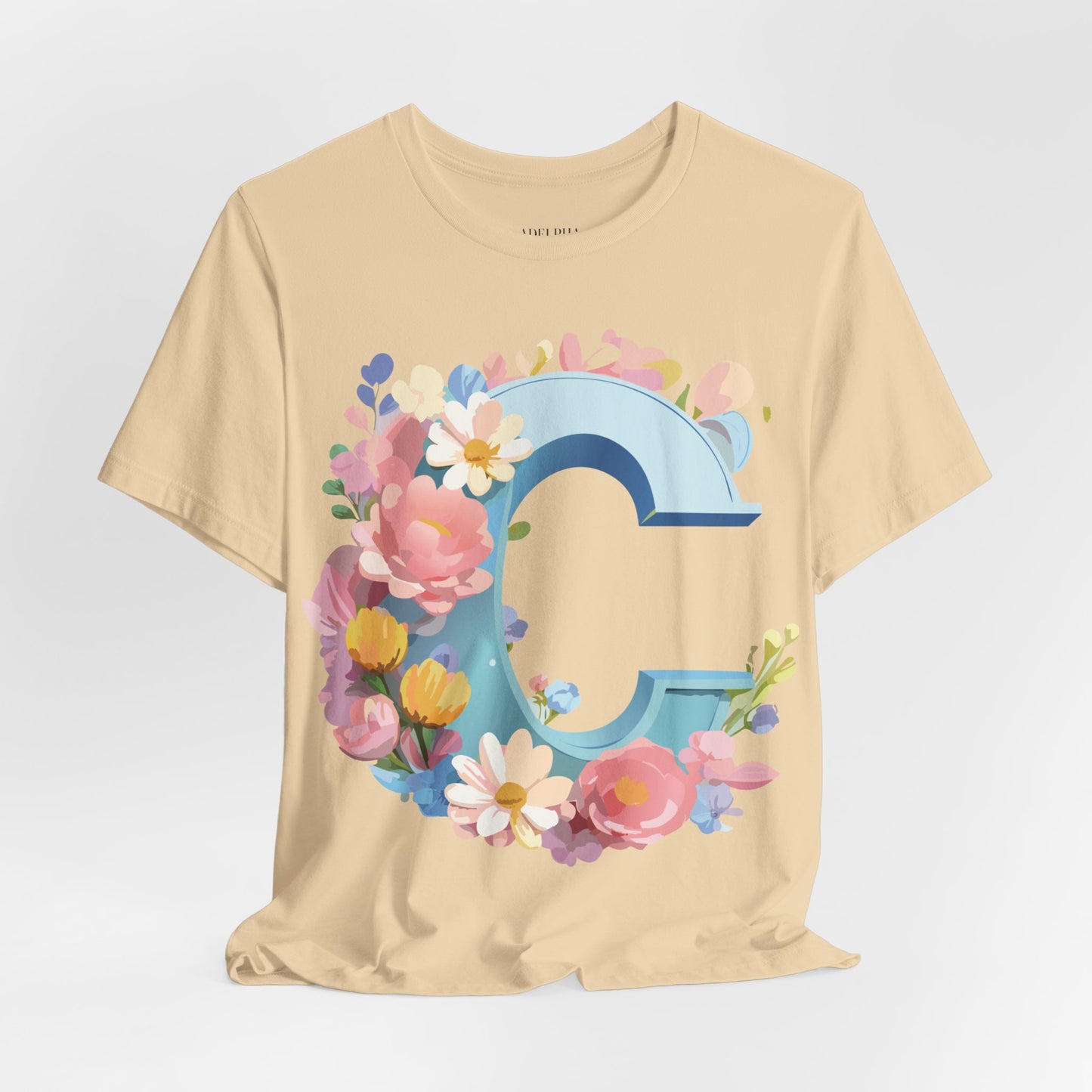 Natural Cotton Tee Shirt - Letters Collection - C