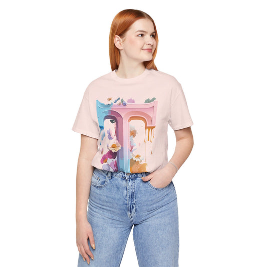 Natural Cotton Tee Shirt - Letters Collection - T Printify