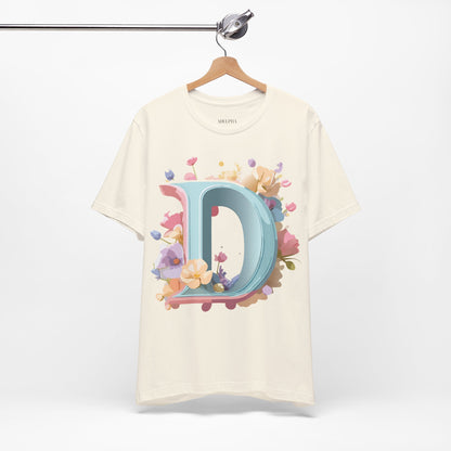 Natural Cotton Tee Shirt - Letters Collection - D Printify