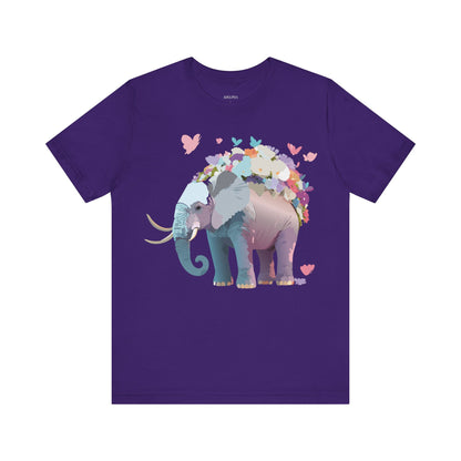 Natural Cotton Tee Shirt with Elephant Printify