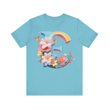 Natural Cotton Tee Shirt - Letters Collection - E Printify