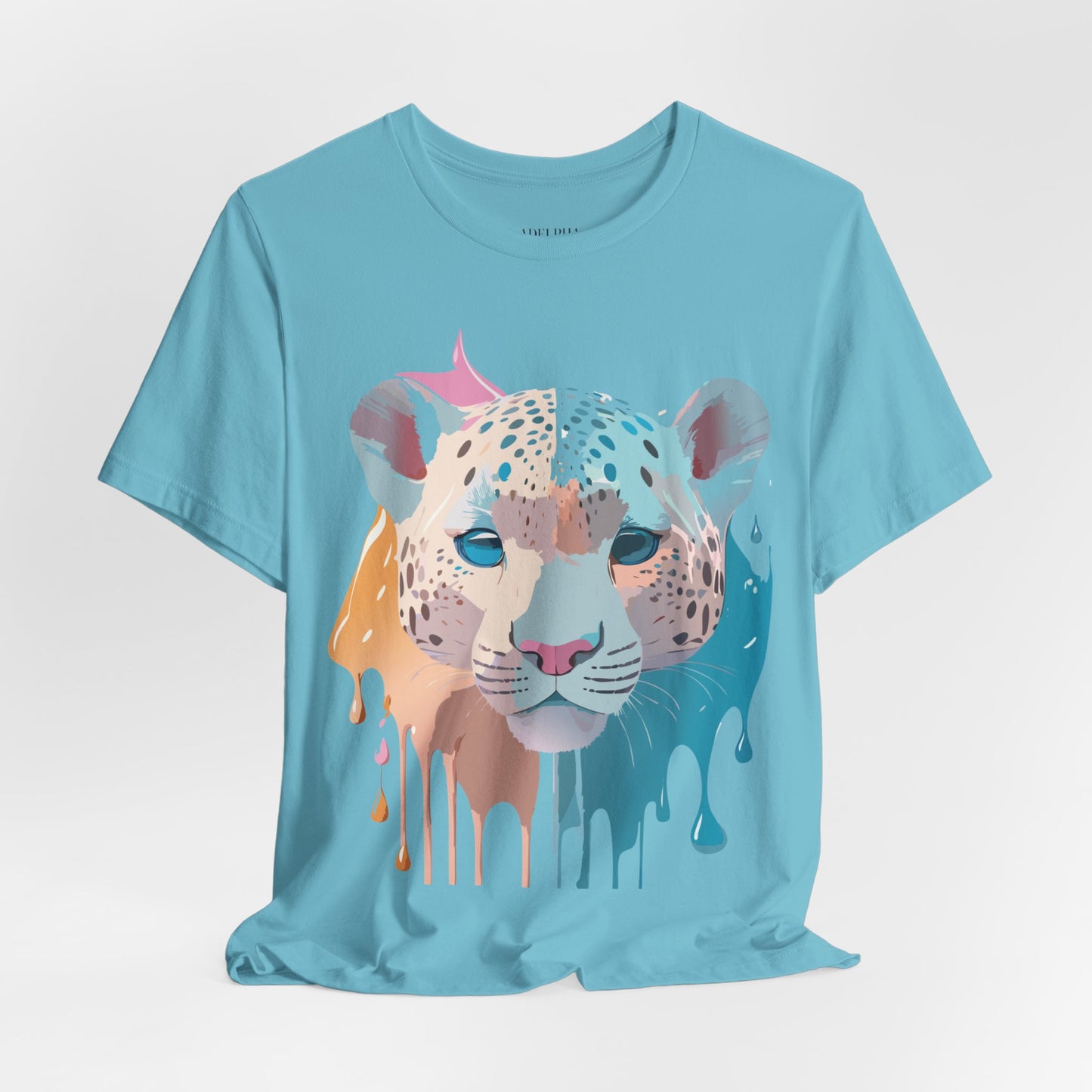 Natural Cotton Tee Shirt with Cheetah