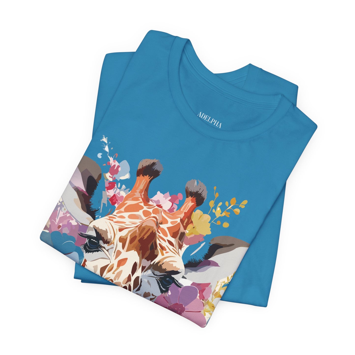 Natural Cotton Tee Shirt with Giraffe