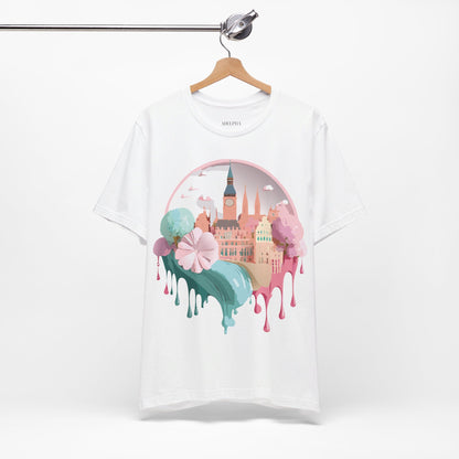 Natural Cotton Tee Shirt - Beautiful Places Collection - Prague Printify