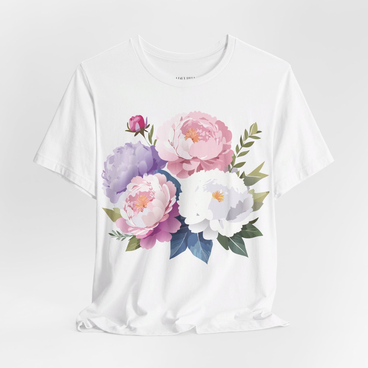 T-Shirt aus natürlicher Baumwolle mit Blumen