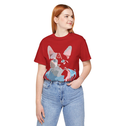 Natural Cotton Tee Shirt with Cat Printify