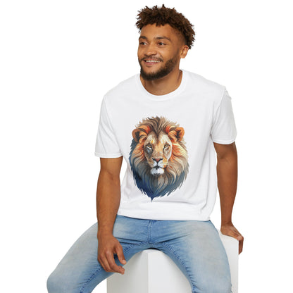 Gildan Softstyle Lion Print T Shirt Floral Tee For Unisex Everyday Comfort