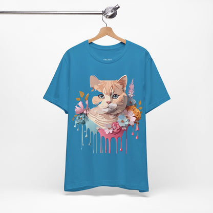 Natural Cotton Tee Shirt with Cat Printify